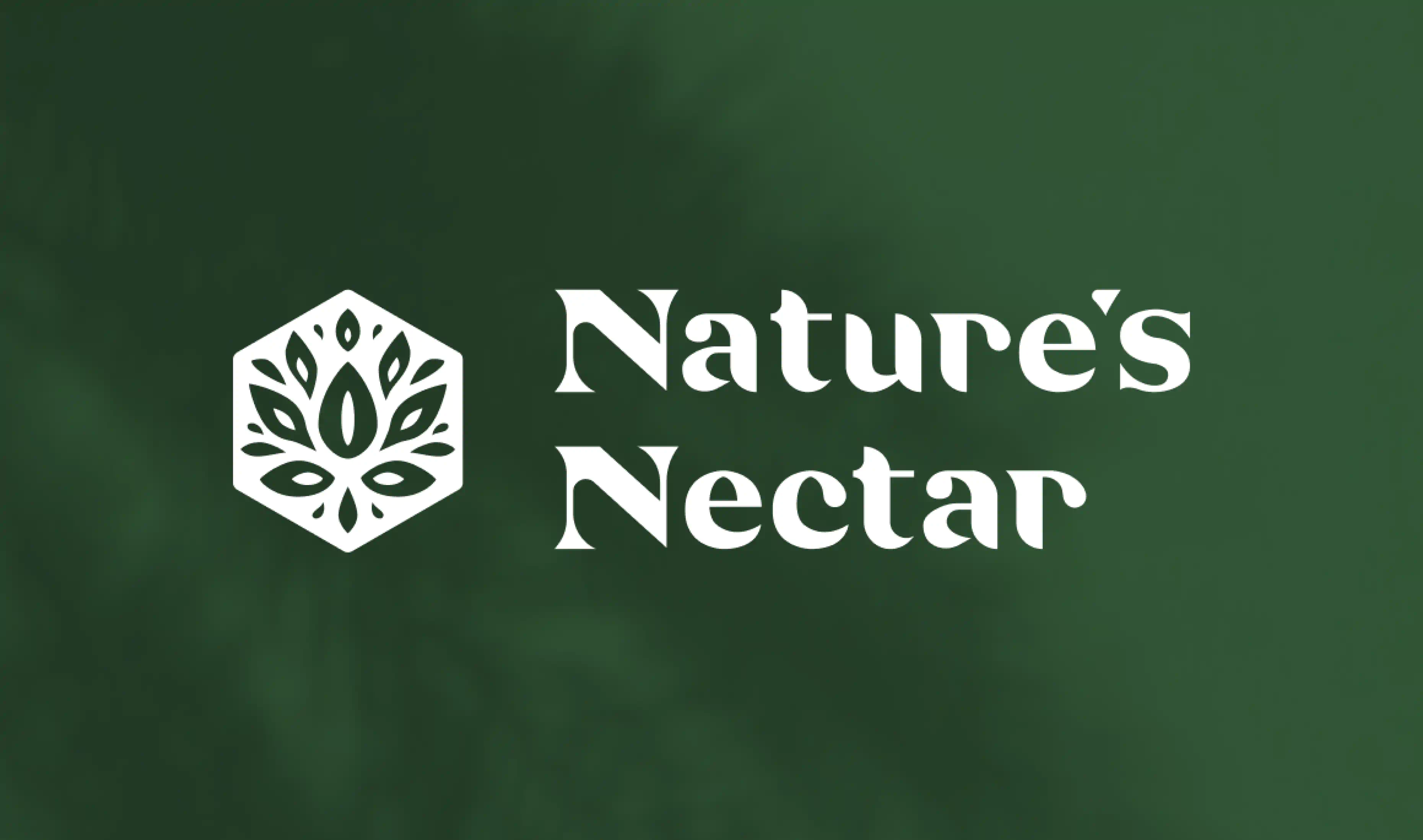 A green background with a logo and the name “Nature’s Nectar” in white text